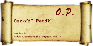 Oszkó Pető névjegykártya
